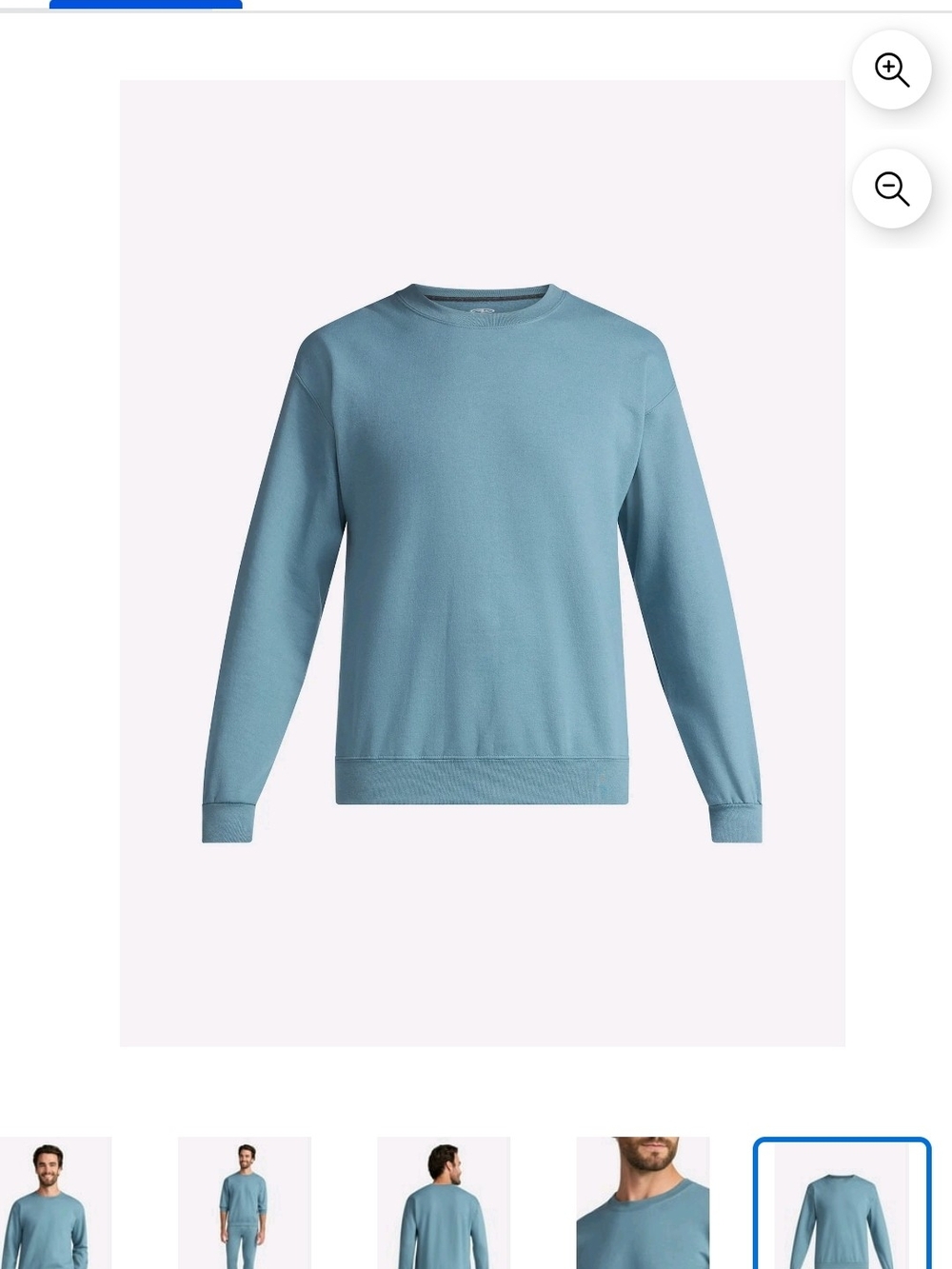 Athletics Works Men's  Fleece Crewneck Sweatshirt - Light Blue Size M